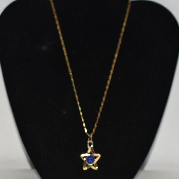 Vtg.Kai Yin Lo 10KGP 925 Chain/Pendant Lapis Lazuli Stone Rare 17" Necklace - Picture 7 of 8